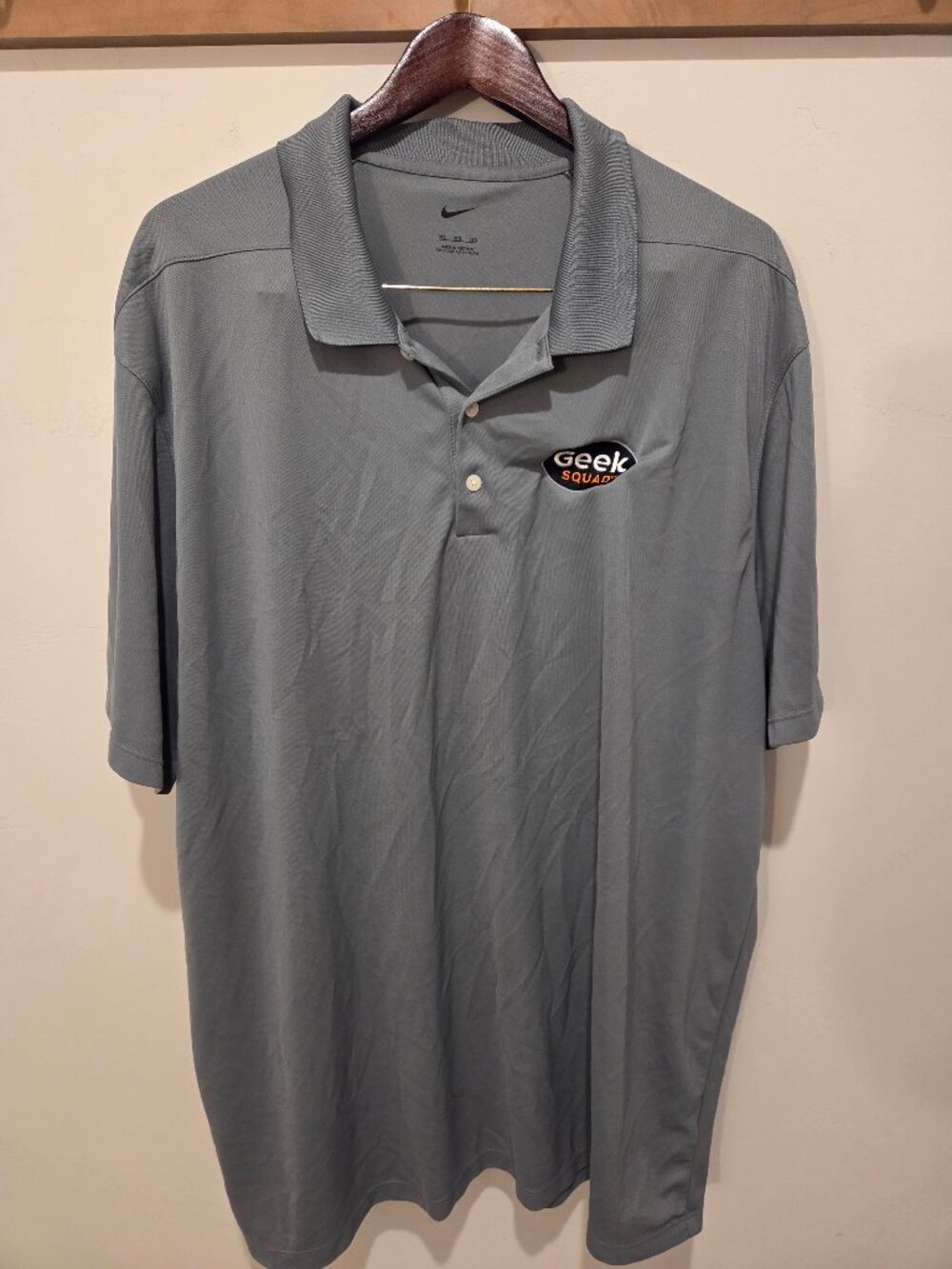 Nike Geek Squad Best Buy Employee Polo Shirt Men’s 3XL Gray Embroidered